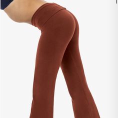 Los Angeles Apparel Garment Dye Yoga Legging S Saddle Brand New Fitted Brown Workout Pants, Brown High Waist Fitted Yoga Pants, Brown Fitted High Waist Yoga Pants, Fitted Orange Yoga Pants, Fitted Orange Yoga Bottoms, Fitted Orange Bottoms For Yoga, Versatile Fitted Brown Pants, Fitted Full Length Red Yoga Pants, La Outfits