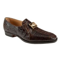 Mauri Men's Designer Shoes Brown Exotic Hornback Caiman Crocodile Loafers 4739-1 (MAO1021) Material: Hornback Caiman Crocodile Hardware: Goldenbit Logo Color: Brown Outer Sole: Leather Sole Signature Mauri Logo Top Hand-Painted Caiman Crocodile Top Calf-Lining InSole Comes with original box and dustbag Made in Italy 4739-1-BROWN Make to Order, Please allow up to 60 days to be deliver This is a "MADE TO ORDER" product and will take approx 60 - 75 days to produce before shipping out. It is NOT ava Caiman Crocodile, Brown Note, Alligator Crocodile, Crocodile Shoes, Brown Dress Shoes, Classy Shoes, Mens Designer Shoes, Shoes Brown, Logo Color