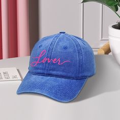 Welcome to my shop~ ♥This is the perfect embroidered hat for you! Just enter your custom text and we'll embroider it on the front of this comfortable cotton hat. It will make you stand out from the crowd. ♥If you need group hats, please contact me and I will make a preview picture of the hats for you. ♥If you need more than ten customized hats, please contact me and I will give you a better discount price. ♥If you need a unique logo or a different style, please feel free to contact me and I will help you choose the best looking embroidered hat design. ♥If you have any questions about custom blankets, please feel free to contact us. Embroidered Snapback Hat, Adjustable Dad Hat With Letter Embroidery, Vintage Adjustable Hat With Letter Embroidery, Embroidered Text Cap One Size Fits Most, One Size Fits Most Cap With Embroidered Text, Vintage Curved Brim Hat With Letter Embroidery, Snapback Hat With Letter Embroidery And Curved Bill, Blue Hat With Letter Print And Curved Brim, Curved Bill Snapback Hat With Letter Embroidery