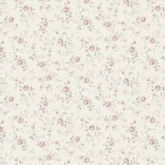 a white and pink flowered wallpaper with small flowers on the bottom half of it