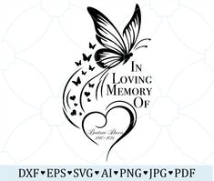 an image of a butterfly with the words in loving memory