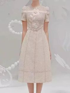 Embrace the allure of the Fairy Style Embroidered Flower Long Dress from Guocali . This women’s dress is both charming and elegant. Featuring intricate floral embroidery at the waist, this long dress exudes sophistication and style. The round neck and short sleeves provide a classic and comfortable fit for any event. Crafted from a blend of cotton and polyester, this fashion dress ensures a lightweight and breathable feel. The A-line silhouette and slight stretch enhance your figure while offering ease of movement. Perfect for spring and summer, this women's dress reaches mid-calf for a graceful look. The easy slip-on design and embroidered details add a touch of whimsical elegance. Ideal for various occasions, this long dress blends timeless fashion with modern comfort. Elevate your wardr Embroidered Flower Dress, Long Flower Dress, Flower Embroidered Dress, Mens Undershirts, Women Long Dress, Fairy Style, Fairy Fashion, Elegant Dresses Long, Flower Dress