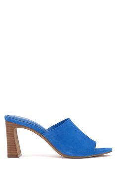 Suede leather upper, rubber outsole Stacked leather heel Imported | Alyysa Heeled Mule by Vince Camuto in Blue, Women's, Size: 9.5, Leather/Rubber/Suede at Anthropologie Heeled Mule, Vince Camuto, Leather Heels, Mule, Suede Leather, Blue Brown, Anthropologie, Leather Upper, Heels