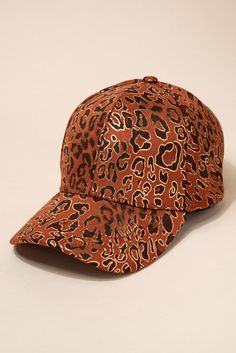 This ball cap is for ladies that love soft materials, leopard print and gold. Our unique hat accessory is made from a soft tan material and has leopard prints through the cap. To top if off, there are shiny gold accents to highlight your style. Size • Cap is adjustable. One size fits most• Length: 10.5 in (26.67 cm) • Width: 7 in (17.8 cm)• Height: 5.5 in (14 cm) Quality Cap made from 100% polyester blend ImportedHTC2658 Trendy Brown Baseball Cap With Curved Visor, Adjustable Gold Hats For Fall, Adjustable Gold Hat For Fall, Trendy Gold Baseball Cap With Curved Brim, Trendy Gold Snapback Baseball Cap, Trendy Gold Snapback Hat, Gold Casual Baseball Cap, One Size Fits Most, Gold Casual Baseball Cap, One Size, Casual Gold Baseball Cap One Size