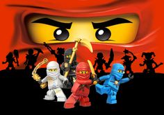 a lego ninja birthday card with the words happy birthday name on it and two ninjas