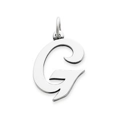 Personalize your look with our Large Script Initial Charm available in all letters of the alphabet from A-Z. Its cursive-style font is displayed in uppercase for a prominent design on any charm necklace, bracelet or anklet. Crafted of sterling silver, thi Classic Silver Initial Necklace With Name, Silver Letter Initial Necklace, Silver Sterling Initial Letter Necklace, Script Initial, Letters Of The Alphabet, All Letters, Letter Charm, James Avery, Letter Charms