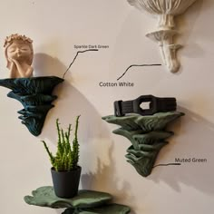 three different types of decorative items on the wall