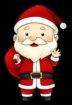 a cartoon santa clause standing with his arms crossed and hands folded in front of him