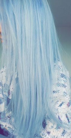 Pastel blue hair Done with the Loreal Feria Smokey Blue boxed dye  #boxed #feri Ice Blue Hair Ombre, Smokey Blue Hair Color, Pastel Blue Hair Aesthetic, Ice Blue Hair Color, Light Blue Hair Aesthetic, Long Light Blue Hair, Powder Blue Hair, Pastel Blue Hair Color, Pale Blue Hair