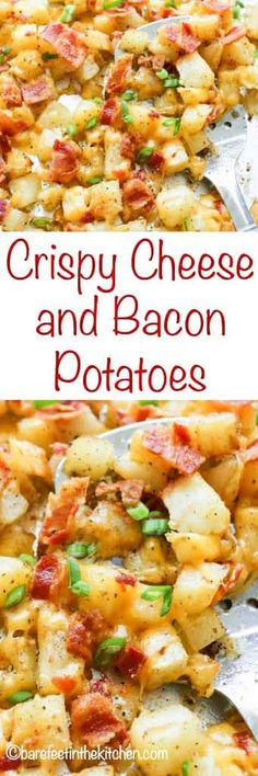 crispy cheese and bacon potato casserole is the perfect side dish for any meal