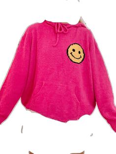 Be Happy Sweater | sassyshortcake.com | Sassy Shortcake Boutique Kawaii Winter Hoodie For Loungewear, Cute Winter Hoodie For Loungewear, Cute Cozy Fit Hoodie For Winter, Winter Hoodie With Drawstring In Pink, Fun Winter Hoodie, Pink Drawstring Sweatshirt For Winter, Playful Winter Hoodie Sweatshirt, Fun Hooded Sweatshirt With Drawstring Hood, Fun Hoodie Sweatshirt With Drawstring Hood