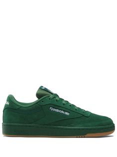 Find REEBOK Club C 85 Sneakers on Editorialist. emerald green suede/canvas logo patch to the side perforated detailing round toe front lace-up fastening logo patch at the tongue branded heel counter branded insole flat rubber sole Green Lace-up Skate Shoes With Boost Midsole, Green High-top Sneakers With Embroidered Logo, Green Lace-up Sneakers For Streetwear, Green Sneakers With Gum Sole For Streetwear, Green Gum Sole Sneakers For Streetwear, Classic Green Sneakers For Streetwear, Classic Green Sneakers With Gum Sole, Green Sneakers With Embroidered Logo And Round Toe, Green Boost Midsole Lace-up Sneakers