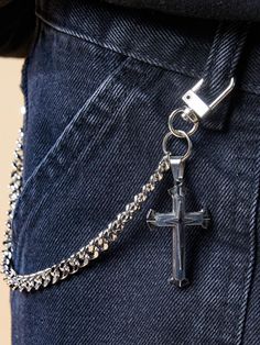 Composition : Refer to detailed informationColor : SILVER_FREECountry of Origin : KOREA Layered Crosses, Belt Chain, Style Goals, Cross Chain, Keychain Design, Clothes Shopping, Funky Jewelry, Chain Belt, Guitar Strap