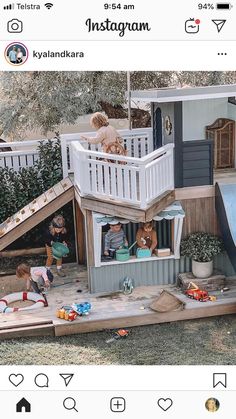 Cubby House Ideas, Backyard Play Spaces, Kids Cubbies, Kids Yard, Outdoor Play Space, Local Cafe, Play Area Backyard, Backyard Kids Play Area, Outdoor Play Areas