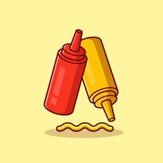 an orange and yellow crayon are next to each other on a yellow background