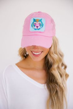 The Abstract Tiger Patch Hat is exactly what your closet needs. This cute hat is perfect for the beach, gym, a hike, or just to cover up a bad hair day. We won't judge. Casual Upf 50+ Hat, Trendy Hats With Uv Protection For Outdoor Activities, Trendy Summer Baseball Cap For Outdoor Activities, Adjustable Beach Baseball Cap, Pink Casual Trucker Hat For Vacation, Casual Pink Snapback Hat For Vacation, Casual Pink Trucker Hat For Vacation, Sporty Pink Summer Hat, Trendy 5-panel Sports Hat