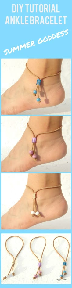 DIY Video Tutorial on Youtube. Easy and Cute. Bracelets With Beads, Diy Videos Tutorials, Summer Anklets, Diy Bracelets Easy, Bracelet Leather, Homemade Jewelry, Bracelet Diy, Diy Crafts Jewelry, Ankle Bracelet