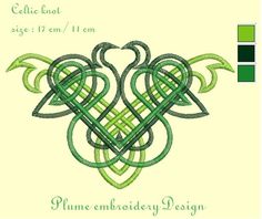 an image of a green celtic design