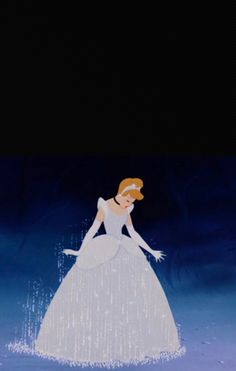 the princess from disney's sleeping beauty is shown in this animated scene, with snow falling