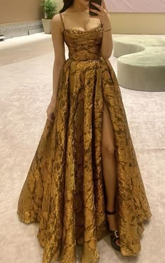 Gold Grad Dress, Graduation Ball Gown, Golden Prom Dress, Gold Princess Dress, Gold Ball Gown, Gown Aesthetic, Graduation Ball, Gold Prom Dress, Golden Gown