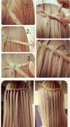 .. Waterfall French Braid, Waterfall Braid Tutorial, French Braid Hairstyles, Diy Braids, Waterfall Braid, Popular Haircuts, Braids For Long Hair, Hair Designs