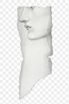 a torn piece of paper with the shape of a woman's face