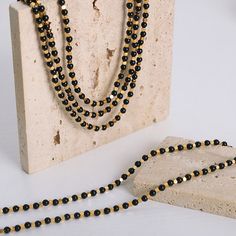 Material: Beads/Beads Fashion Element: Round Style: Fashion OL Black Agate Stone, Beads Fashion, Handmade Beaded Necklaces, Black Agate, Black Necklace, Steel Necklace, Girls Jewelry, Stainless Steel Earrings, Love Ring