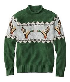 #LLBean: Men's Signature Organic Cotton Rollneck Sweater, Fair Isle Rollneck Sweater, Novelty Sweater, Organic Cotton Yarn, Roll Neck Sweater, Kids Outerwear, Fair Isle Sweater, Prints And Patterns, Style Cardigan, Mallard