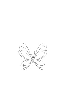 a black and white drawing of a butterfly