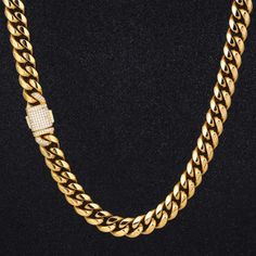 12mm Miami Cuban Link Chain Iced Clasp - Different Drips Women Street Fashion, Gold And Jewelry, Gold Cuban Link Chain, Cuban Necklace, French Montana, Miami Cuban Link Chain, Miami Cuban Link, Cuban Link Chain Necklaces, Expensive Jewelry Luxury