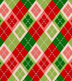 a green, red and white plaid pattern