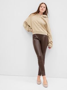 Vegan-Leather Ponte Leggings | Gap Factory