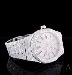 Luxury Watch Brilliant Cut VVS1 Moissanite Watch Hip Hop - Etsy Silver Diamond Watch With Subdials And Cubic Zirconia, Iced Out Round Watches For Anniversary, Diamond Watch Accessories With Subdials, Silver Cubic Zirconia Watch With Subdials, Silver Watch With Cubic Zirconia And Subdials, Iced Out Watches For Anniversary, Luxury Diamond Round Watch Bands, Luxury Diamond Watch Bands With Round Shape, White Diamond Watch With Round Dial