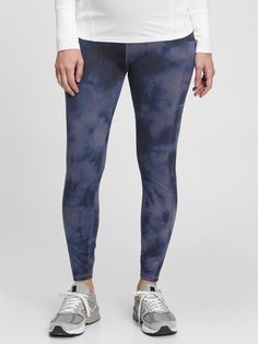 This legging is made with 78% recycled polyester.   Less waste in the world.  More great clothes for you.  Smooth, flat, wide waistband increases comfort and support.  Certain styles have allover prints. Gap Maternity, Panel Leggings, Pre Pregnancy, Gap Fit, Wide Waistband, Maternity Clothes, Gap, Full Length, Leggings