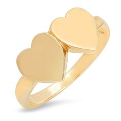 Style: Double Heart Signet Ring Metal: 14K Gold [Yellow Gold, Rose Gold or White Gold] Adjustable Yellow Gold Heart-shaped Rings, Adjustable Heart-shaped Yellow Gold Rings, Adjustable Yellow Gold Heart Ring, Adjustable Yellow Gold Rings For Valentine's Day, Gold Double Heart Ring For Valentine's Day, Adjustable Double Heart Gold Ring, Yellow Gold Heart Ring For Mother's Day, Valentine's Day Gold Double Heart Ring, Valentine's Day Yellow Gold Polished Rings