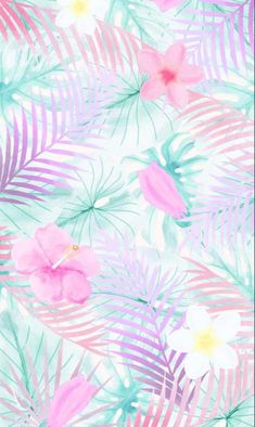 an abstract floral background with pink and blue flowers