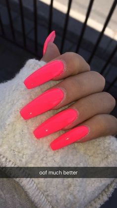 Coral Acrylic Nails, Summer Nails Neon, Bright Summer Acrylic Nails, Acrylic Nails Natural, Nails Yellow, Disney Nails, Her Nails, Shellac Nails