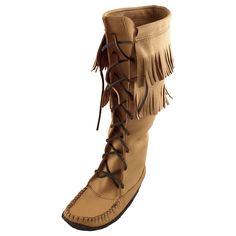 Womens Moccasin Boots, Native American Boots, Knee High Moccasins, Mukluk Boots, Fringe Moccasin Boots, Native American Moccasins, Double Fringe, Fringe Moccasins, Native American Clothing