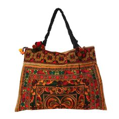 "The beautiful bag is made with an amazing piece of fabric woven by the HMONG hill tribes of Lanna Region (Northern Thailand). Its a great bag for carrying anything. It features a zippered opening area and inside zippered pocket. We buy materials from Hmong market and we design and sew. Some of the bags we modify to improve the product. The Hmong tribes live in the North of Thailand and have origins from the Tibetan area of China. You may not receive the exact bag picture here, As the fabric des Rectangular Embroidered Beach Bag For Everyday Use, Embroidered Rectangular Beach Bag For Everyday Use, Square Embroidered Shoulder Bag For Travel, Travel Square Embroidered Shoulder Bag, Embroidered Square Shoulder Bag For Travel, Embroidered Rectangular Beach Bag For Daily Use, Rectangular Embroidered Beach Bag, Embroidered Rectangular Beach Bag, Rectangular Multicolor Embroidery Bag For Festivals