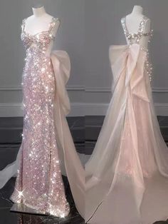 Glamorous Sleeveless Sequin Mermaid Dress, Pink Sequined Mermaid Evening Dress, Desain Buklet, Gowns Dresses Elegant, 파티 드레스, Stunning Prom Dresses, Sequin Prom Dress, Prom Dress Inspiration, Cute Prom Dresses