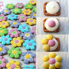 there are several pictures of decorated cookies and pastries