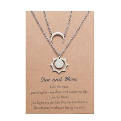 Material: Stainless Steel Color: N 5400.00G-Piece Set Fashion Element: Sun, Moon Style: Sweet and Cool Style Necklace Sun And Moon, Sun And Moon Pendant, Sun And Moon Necklace, Valentines Day For Men, Dance Parties, Moon Pendant Necklace, Friendship Necklaces, Couple Necklaces, Costume Jewelry Necklaces