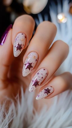 Shine bright with Glittering Stars on your homecoming nails! This magical design adds a celestial sparkle that will make your look unforgettable. Click the pin and follow us for more sparkling nail inspirations! #GlitteringStars #HomecomingNails #NailArt #SparkleNails #CelestialNails Magical Design