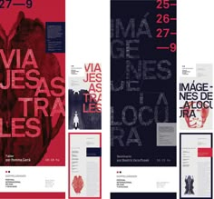 several posters with different font styles and colors on the same page as well as numbers