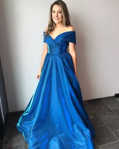 Simple Blue Dress, Formal Dress With Sleeves, Off Shoulder Formal Dress, Ball Gown Off Shoulder, Blue Dress Long, Gown Off Shoulder, Off Shoulder Sleeves, Off Shoulder Evening Dress, Formal Dresses With Sleeves