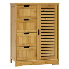 a wooden cabinet with drawers and shutters