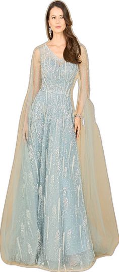 Luxury Blue Gown For Banquet, Elegant Light Blue Dress For Banquet, Light Blue Ball Gown For Gala, Blue Dress For Gala Banquet, Blue Gala Dress For Banquet, Elegant Light Blue Ball Gown For Formal Occasions, Elegant Light Blue Ball Gown For Formal Events, Light Blue Ball Gown With Fitted Bodice For Evening, Elegant Light Blue Evening Dress For Banquet