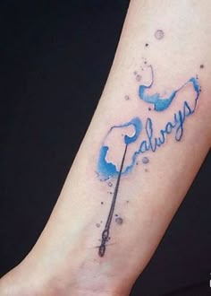 Always Harry Potter Tattoo, Always Tattoo, Wand Tattoo, Hp Tattoo, Potter Tattoo, Harry Potter Tattoos, Harry Potter Tattoo, Geniale Tattoos, Disney Tattoo