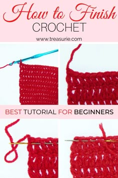 the crochet stitch is being used to make an afghan for beginner's