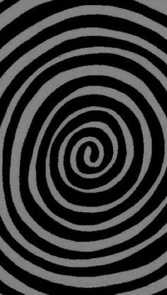 an abstract black and white background with spirals in the center, looped to one side